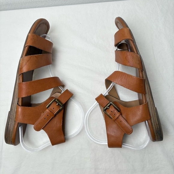 FRANCO SARTO Genji Leather Sandals Cognac Boho Minimalist Neutral 9 - Picture 3 of 16